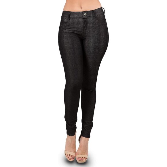 Women’s Jeggings with Pockets High Rise Skinny Fit Stretchy Pull-On Denim - Picture 3 of 6